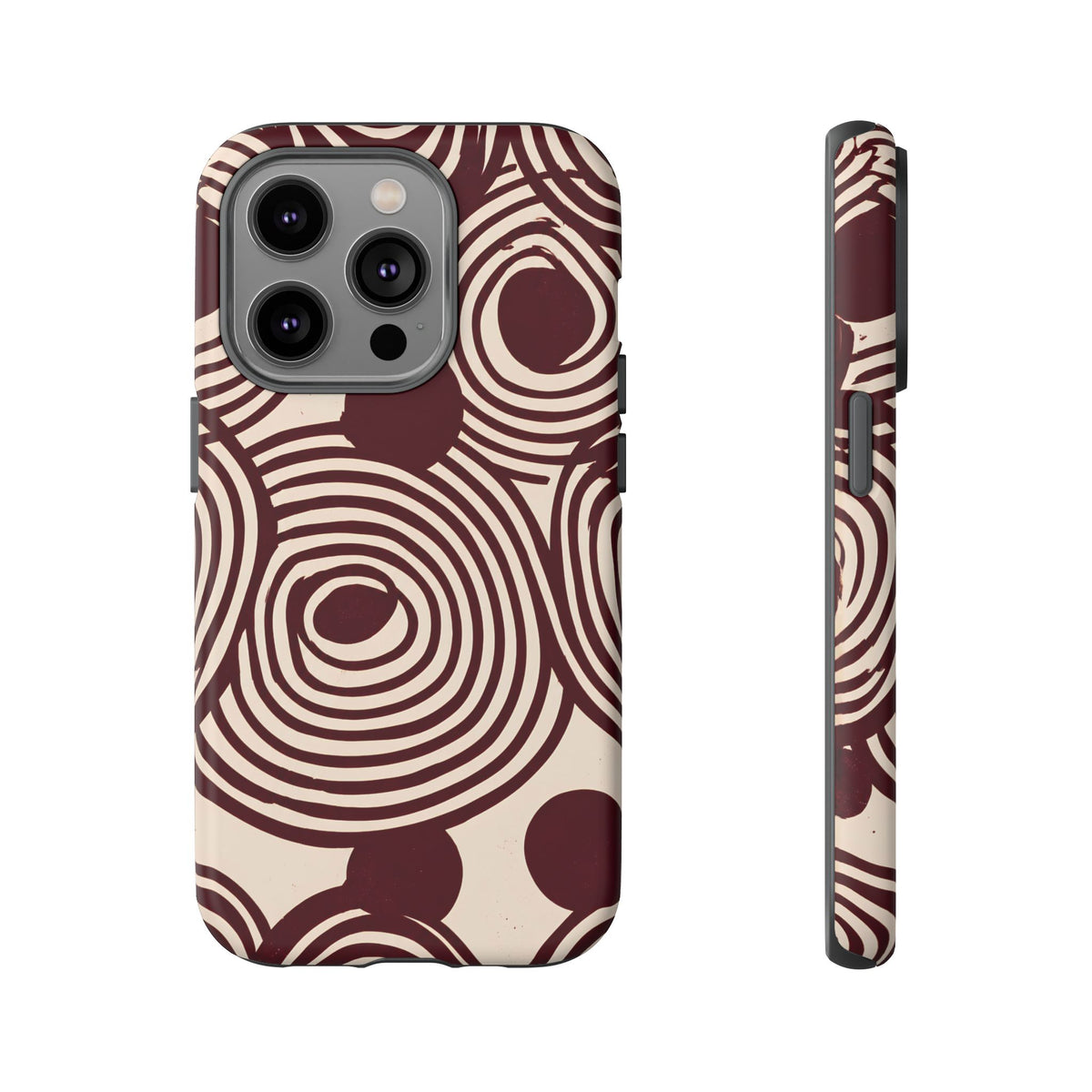 Retrograde | Burgundy Retro Abstract iPhone Case