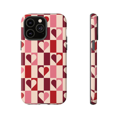 Funda para iPhone con corazones geométricos Devoted