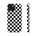 Funda para iPhone con diseño de cuadros en blanco y negro de Skater Girl