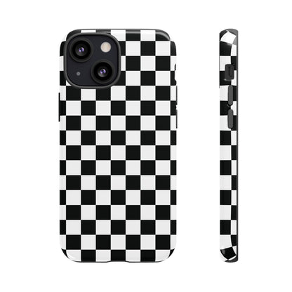 Funda para iPhone con diseño de cuadros en blanco y negro de Skater Girl