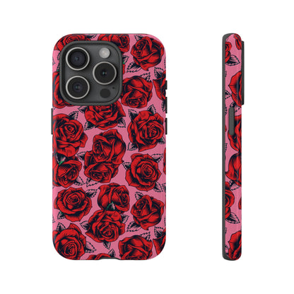 Love Story | Red & Pink Pop Art Rose Floral Case