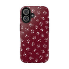 Maroon Blooms Floral iPhone Case