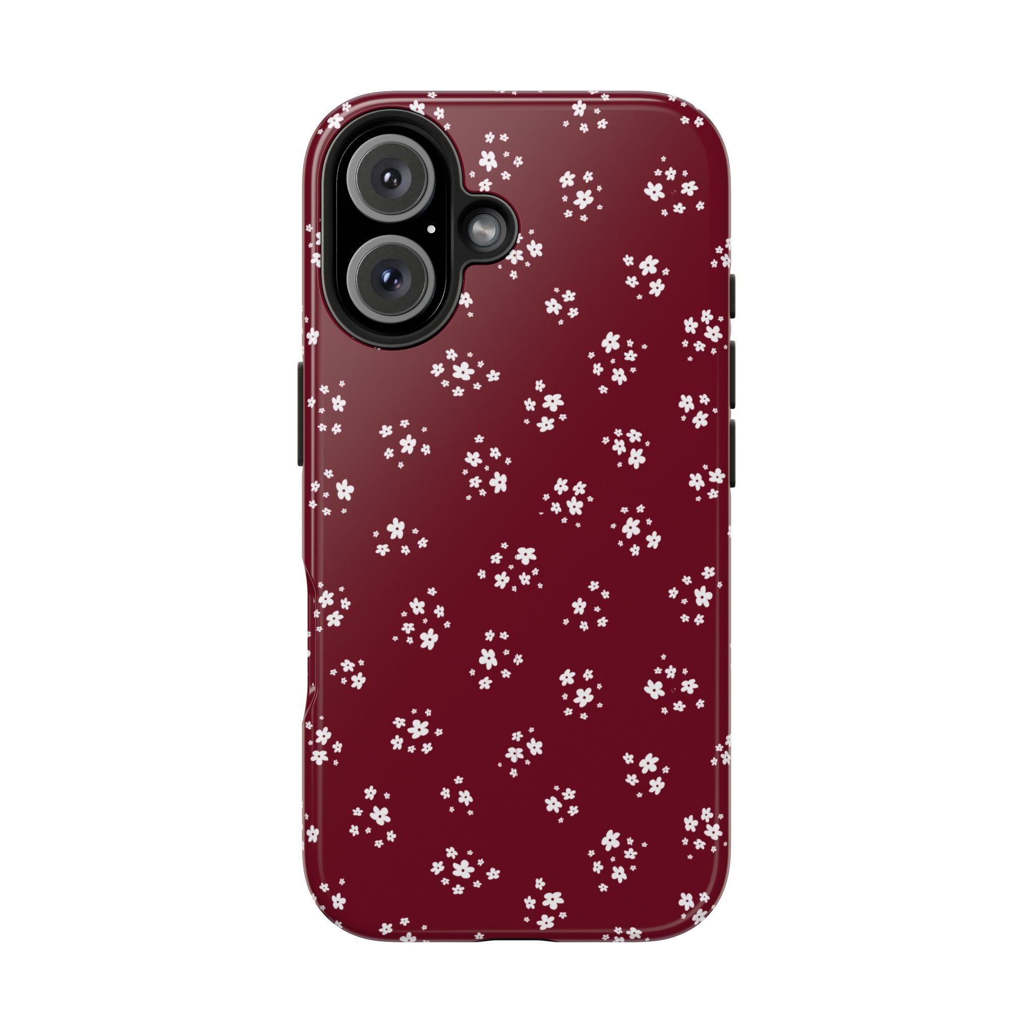 Maroon Blooms Floral iPhone Case