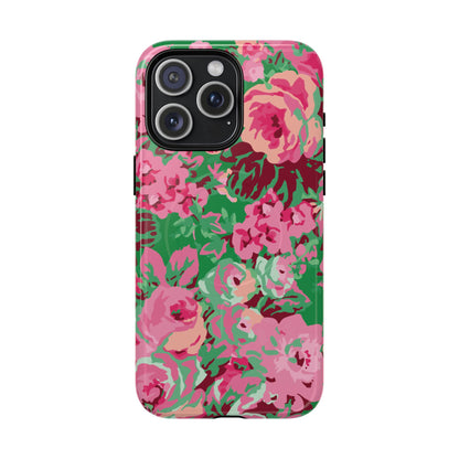 Everything's Rosy | Green & Pink Floral MagSafe Case