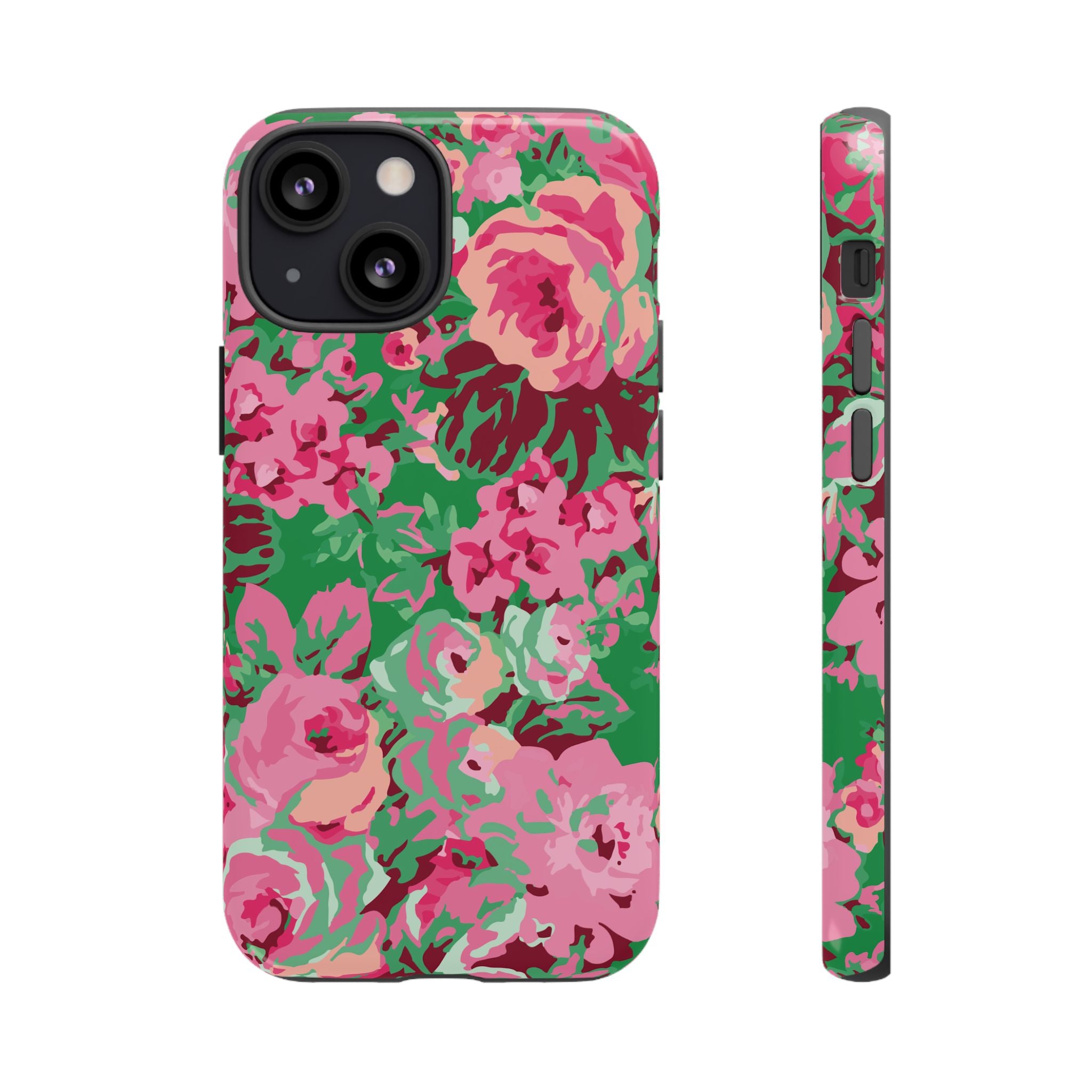 Tout est rose | Coque iPhone à motif floral vert