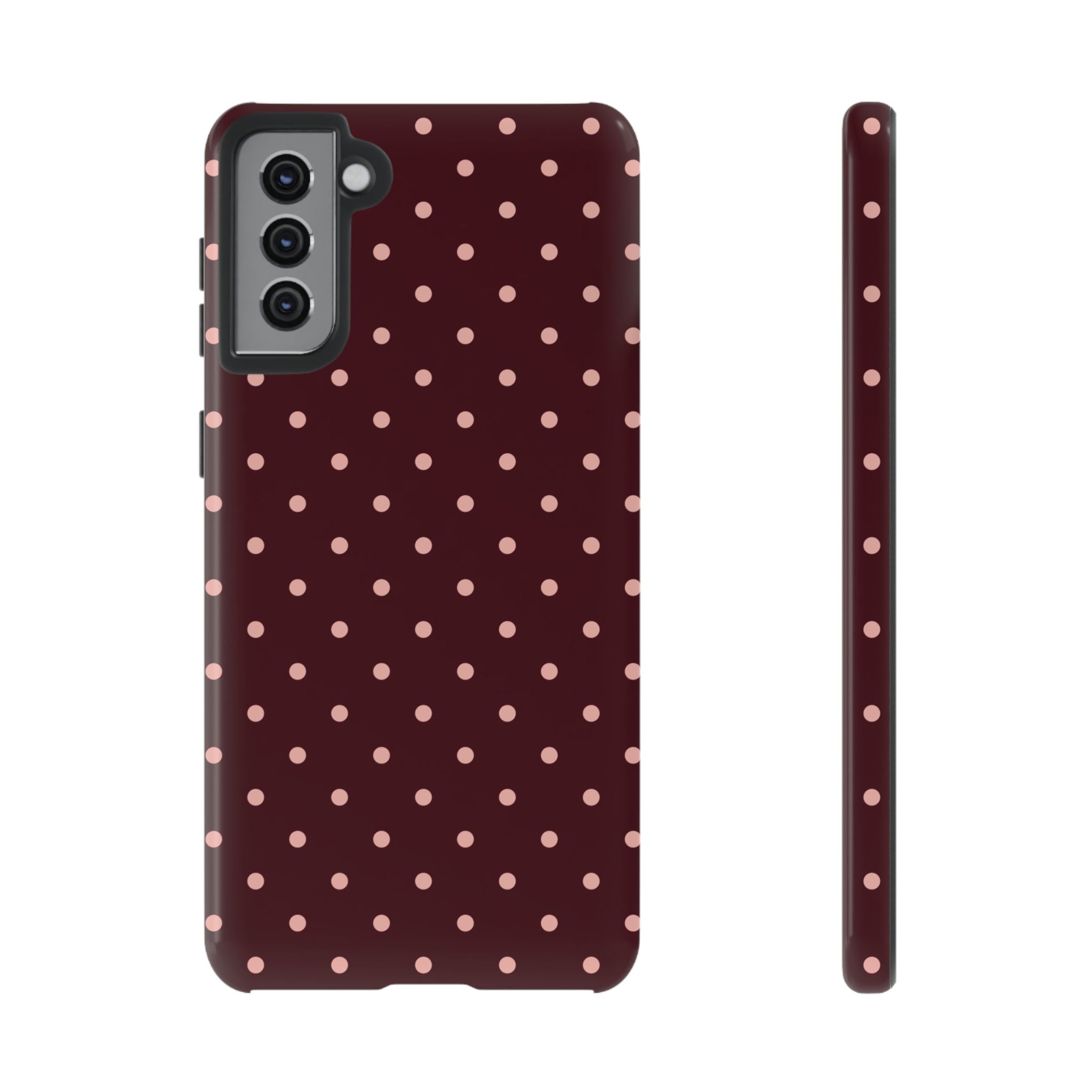 Pretty Please Burgundy Polka Dot Galaxy Case