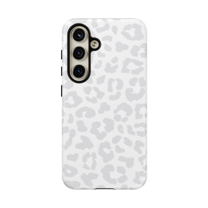 Snow Bunny | White & Gray Leopard Print Case