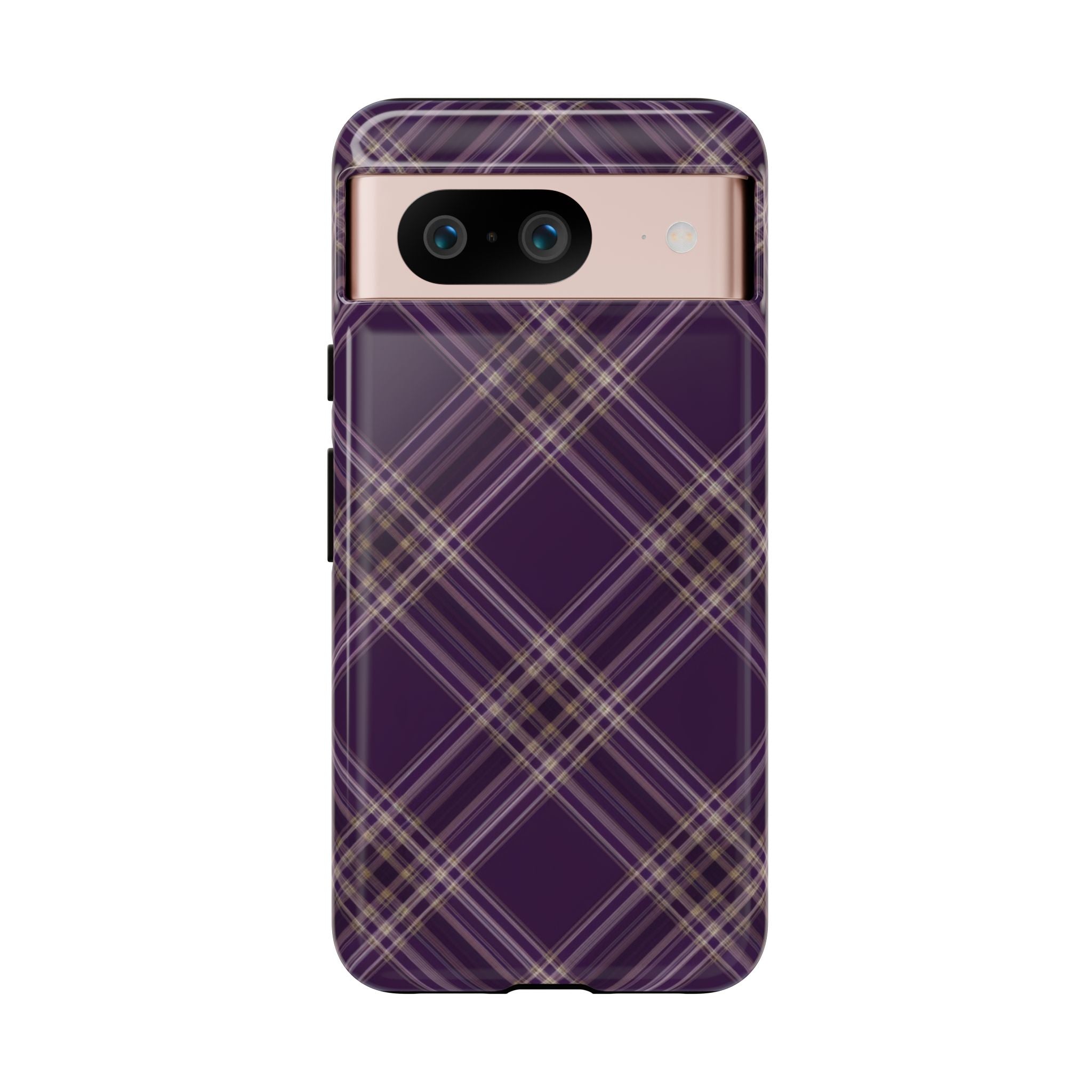 Plum Plaid Pixel Case