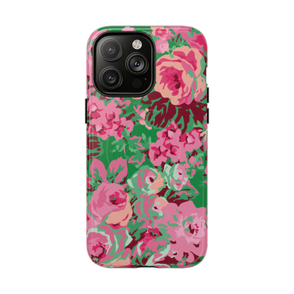 Everything's Rosy | Green & Pink Floral MagSafe Case