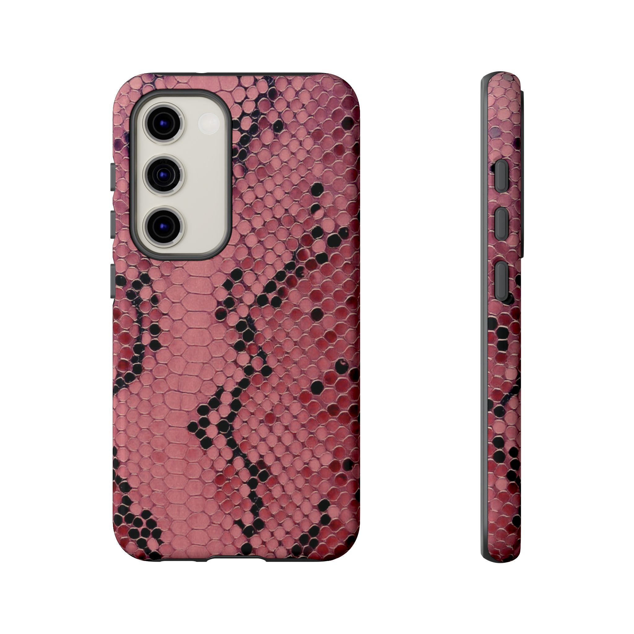 Funda para Samsung con estampado de serpiente y pitón rosa