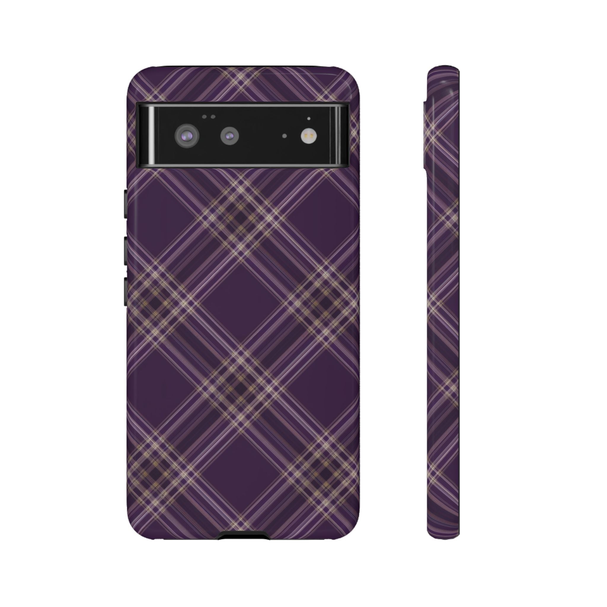 Plum Plaid Pixel Case