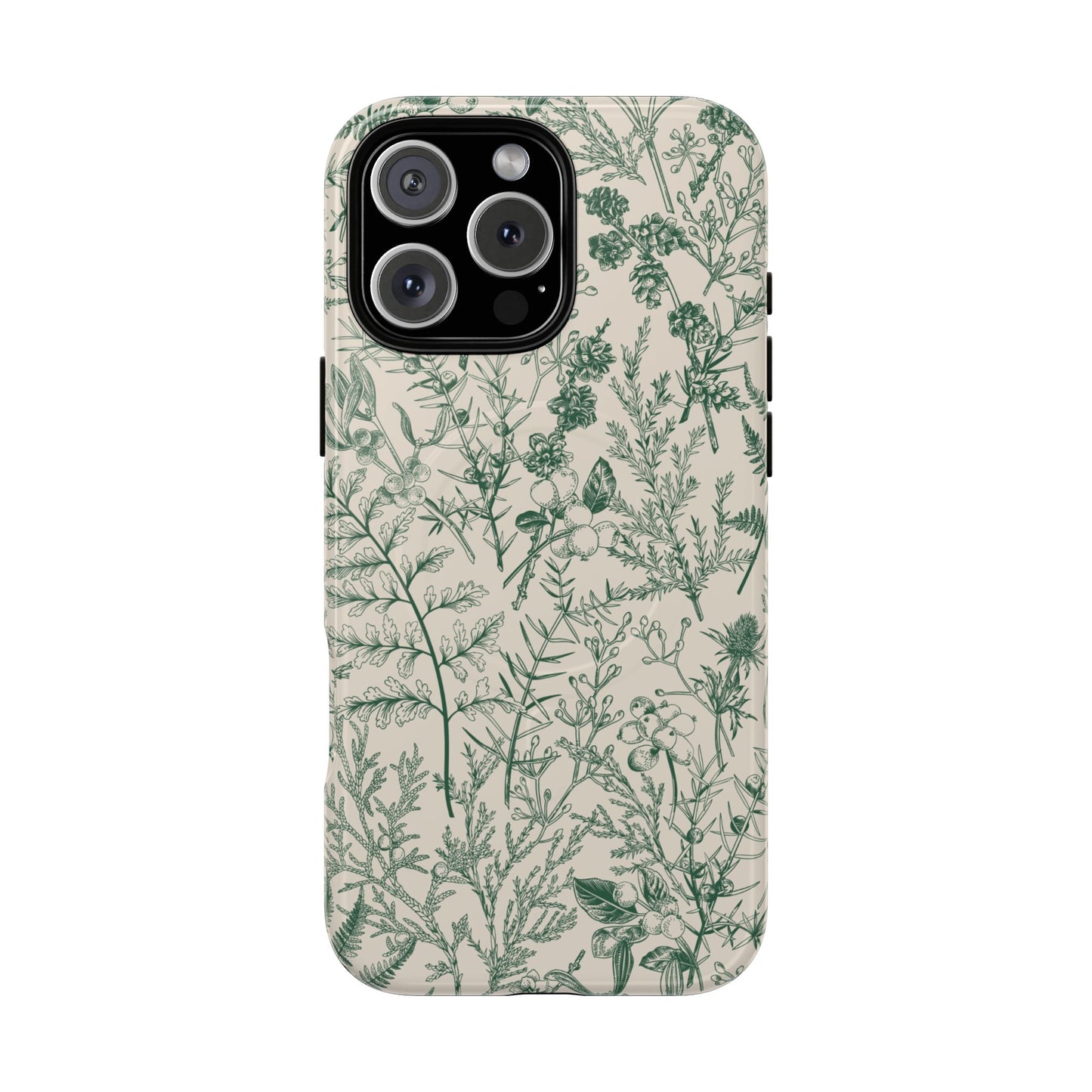 Estuche MagSafe con diseño floral verde y botánico de Sage