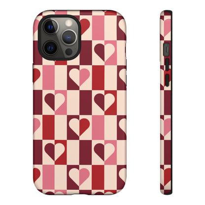 Funda para iPhone con corazones geométricos Devoted