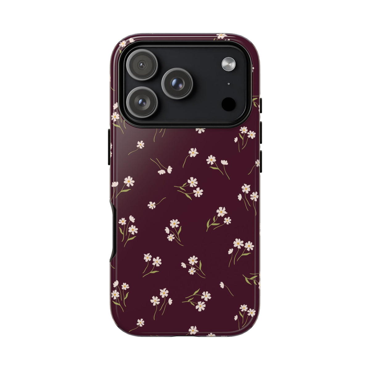 Dainty Daisy | Burgundy Floral iPhone Case