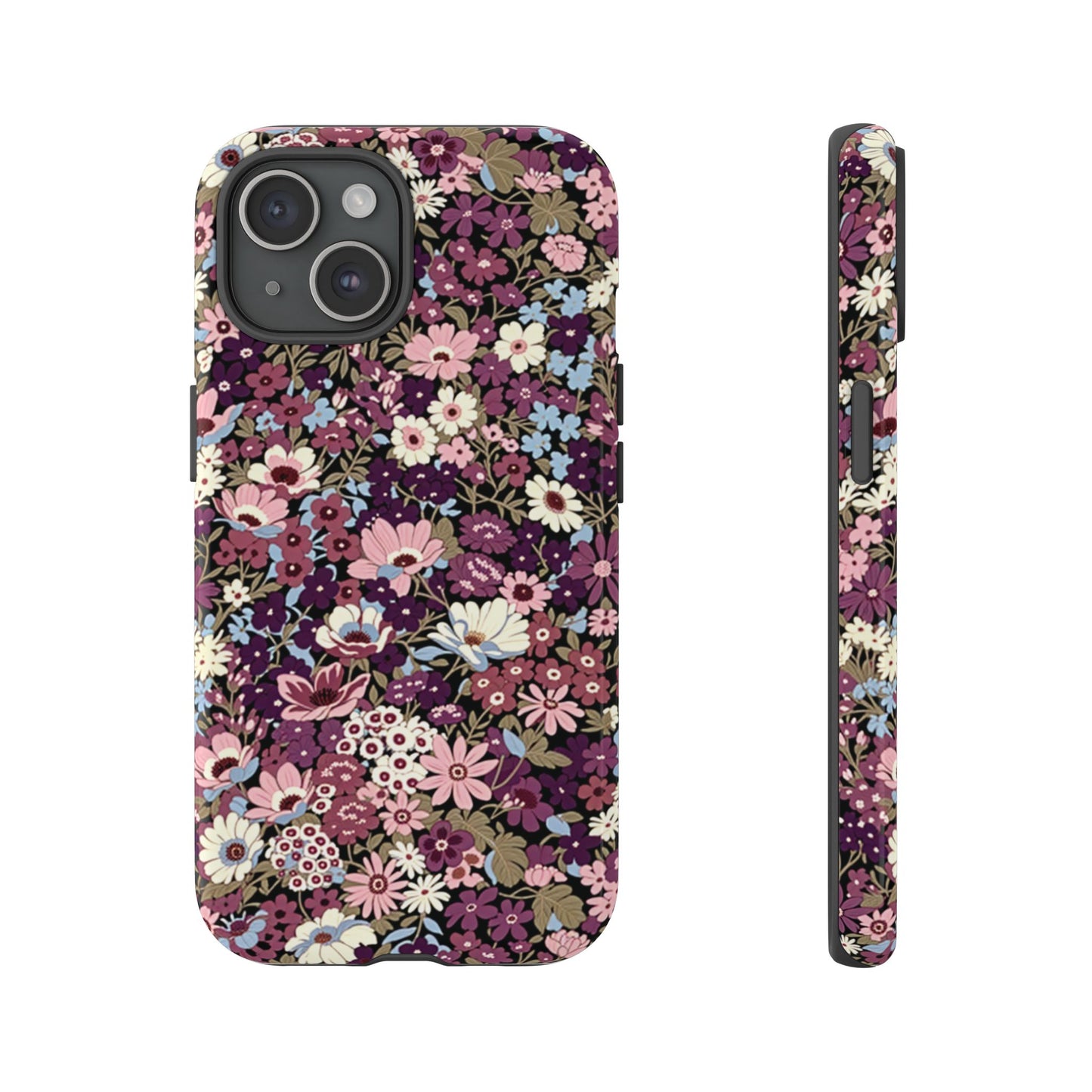 Coque iPhone à motif de prunes sucrées | Fleurs violettes