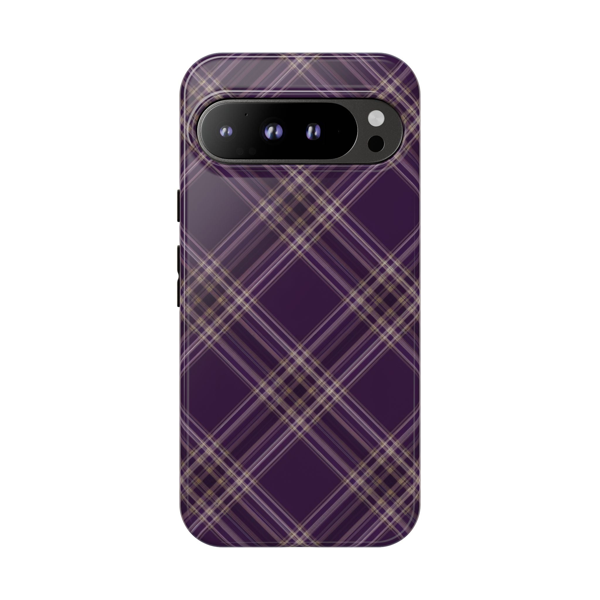 Plum Plaid Pixel Case