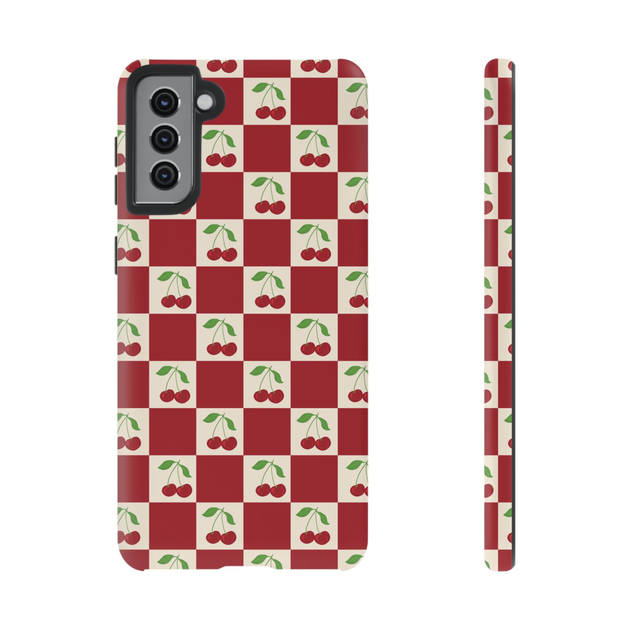 Cherry Check Phone Case