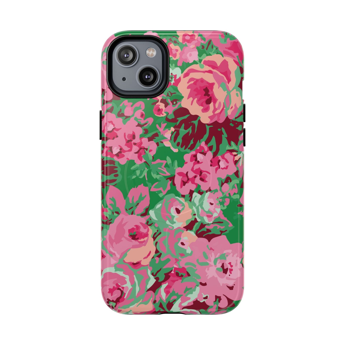 Everything's Rosy | Green & Pink Floral MagSafe Case