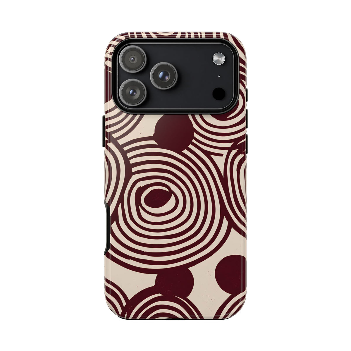 Retrograde | Burgundy Retro Abstract iPhone Case