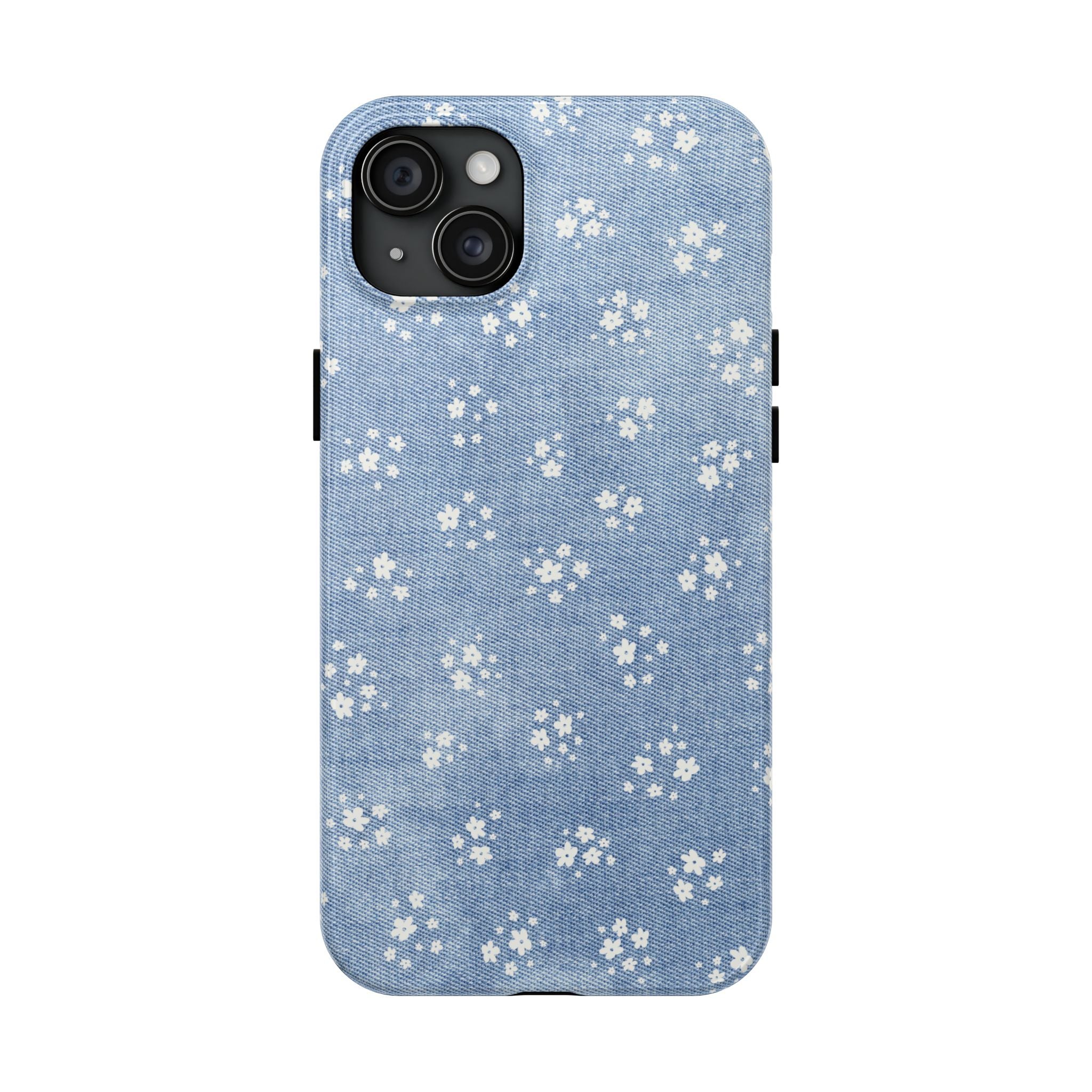 Denim Daisy Floral iPhone Case
