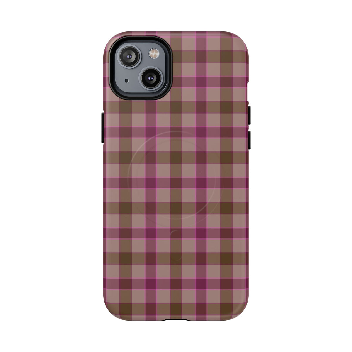 Mulberry Plaid | Pink & Brown Plaid MagSafe Case
