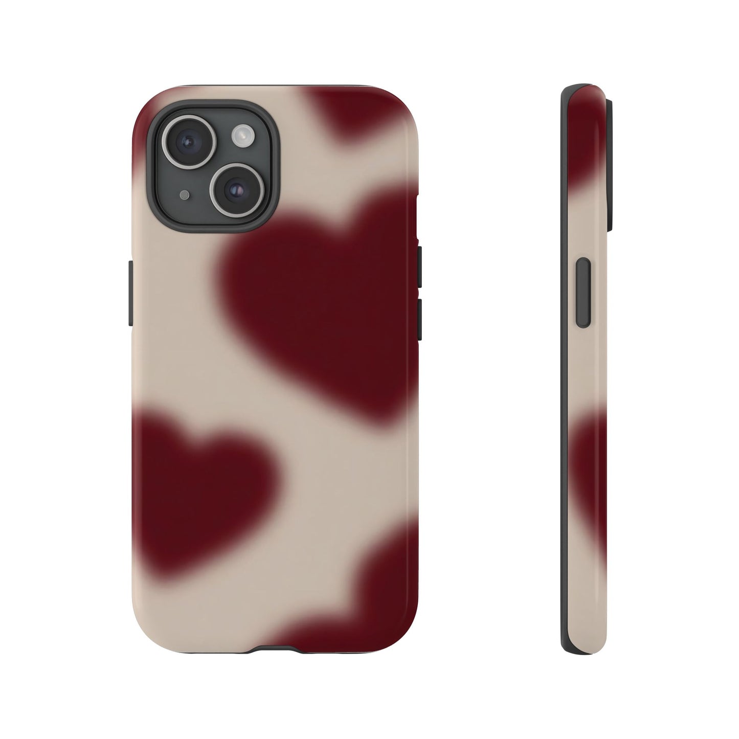 Funda para iPhone con corazones con enfoque suave y deseos del corazón