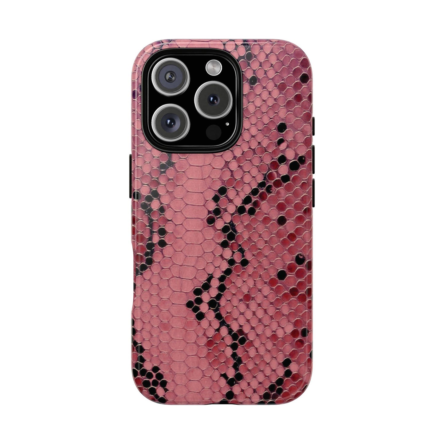 Funda para iPhone con estampado de serpiente y pitón rosa