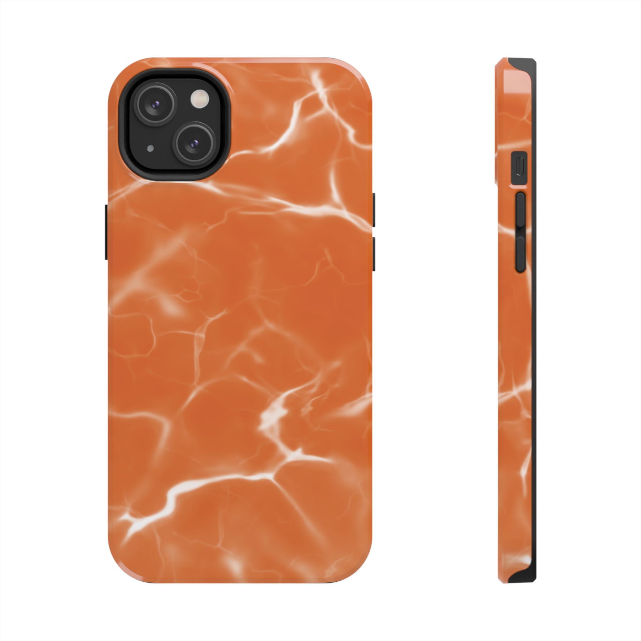 Electric Orange Marbled iPhone Case