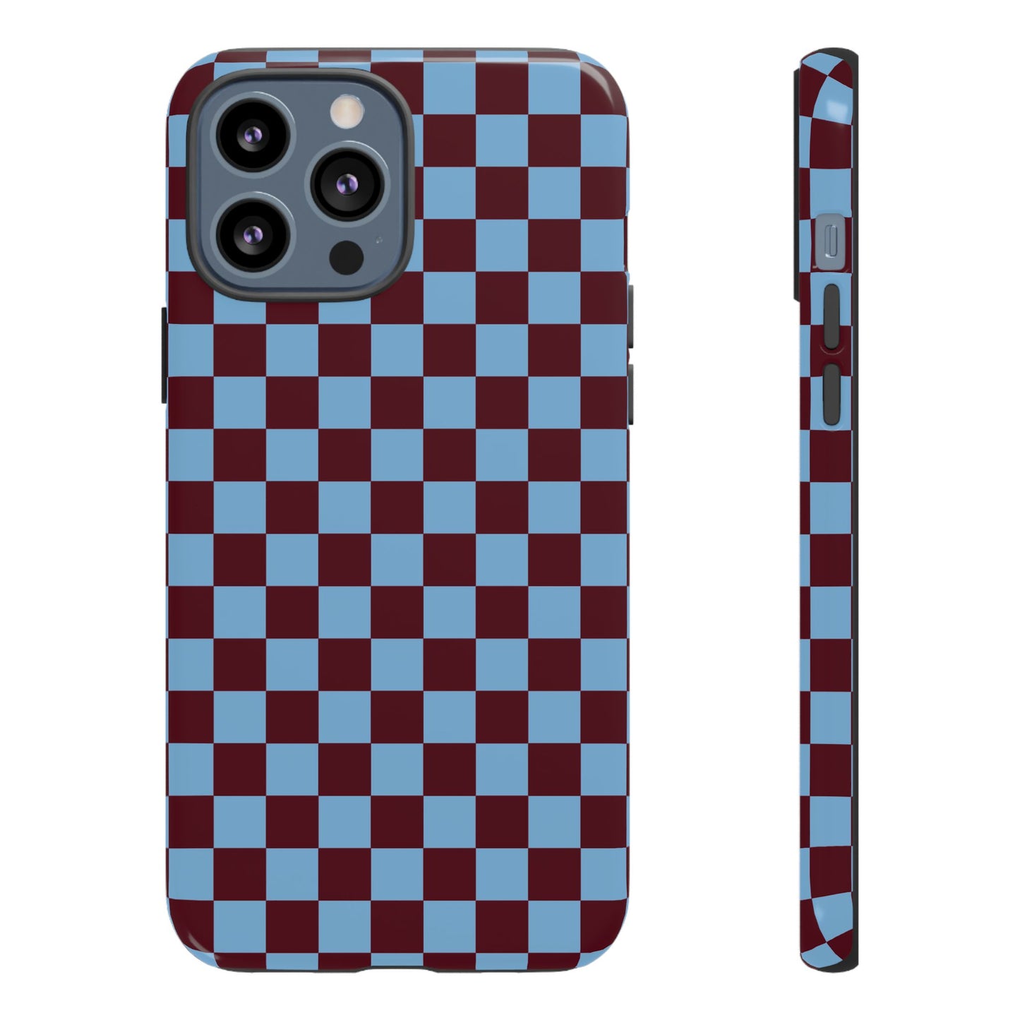 Checked Out | Blue & Brown Checkerboard Case