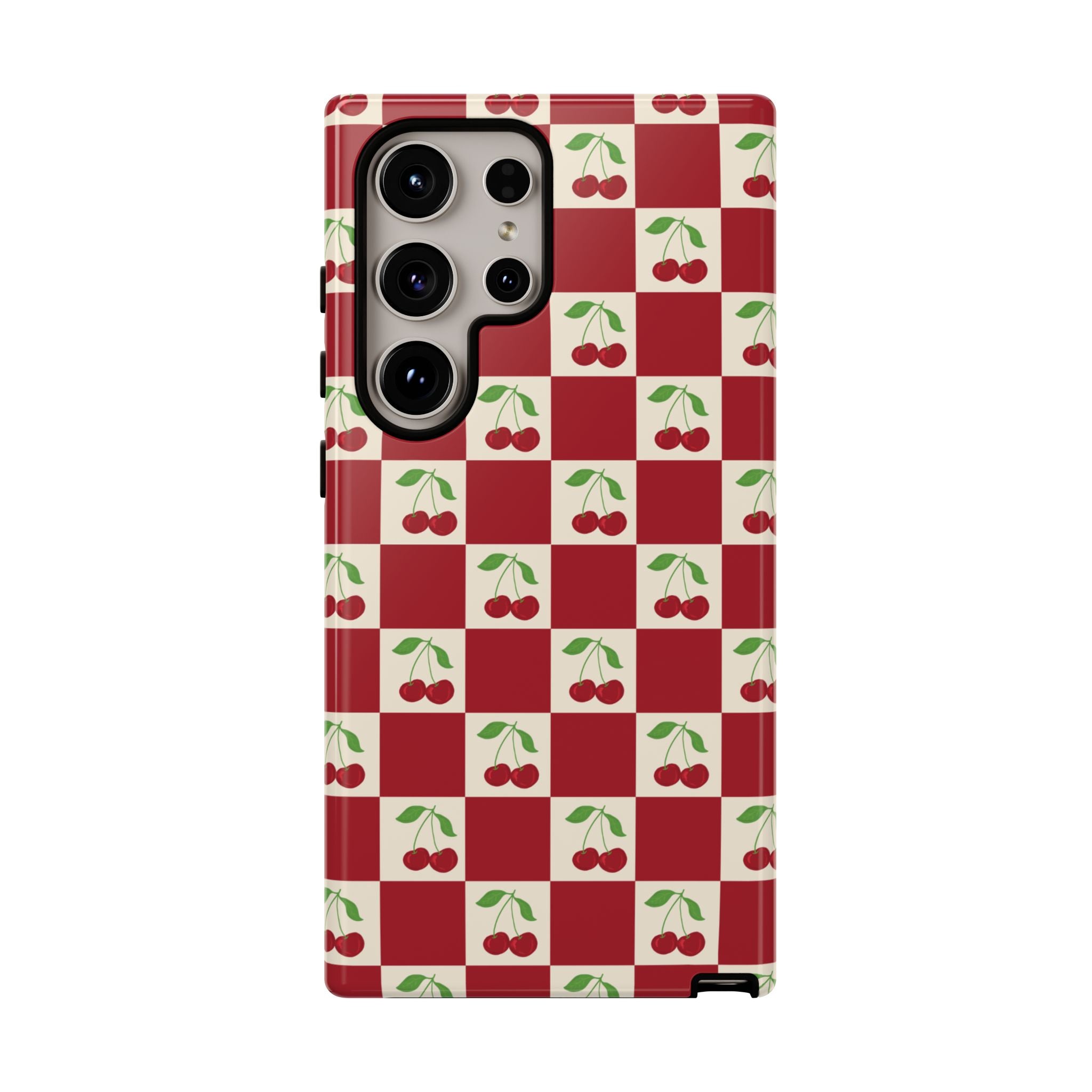 Cherry Check Phone Case