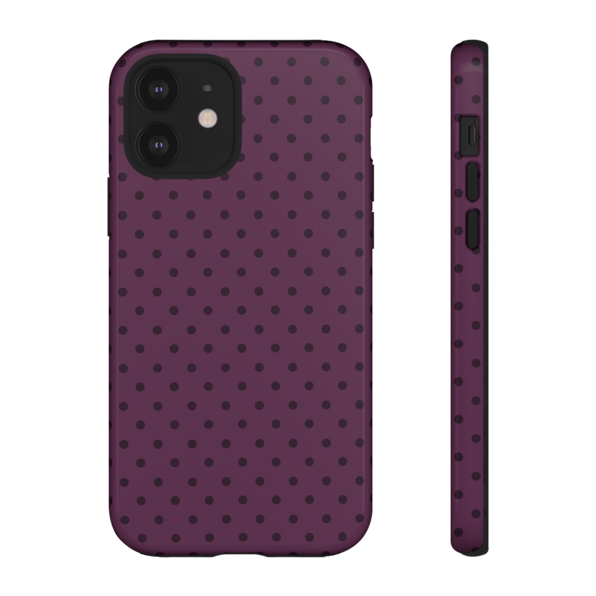 Plum Mood | Polka Dot iPhone Case