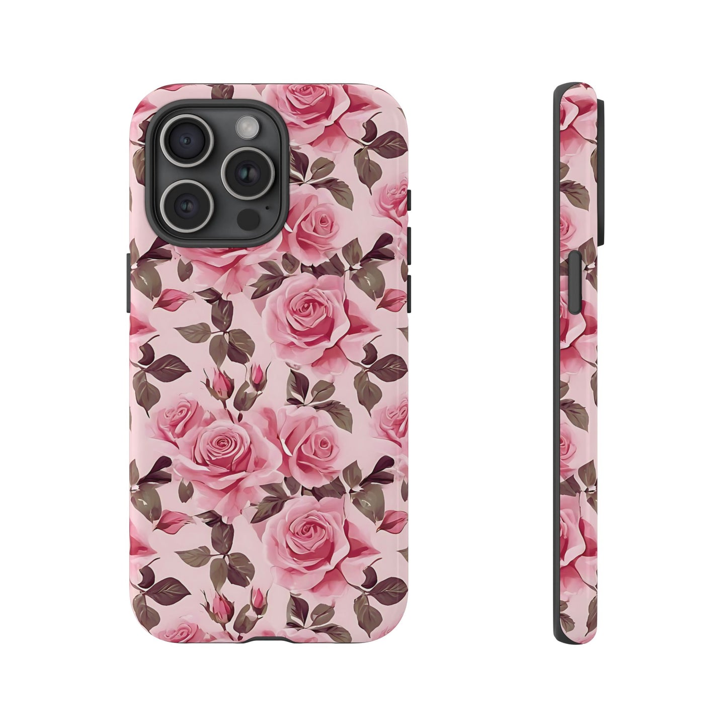 Funda para iPhone con diseño de rosas románticas y flores rosas