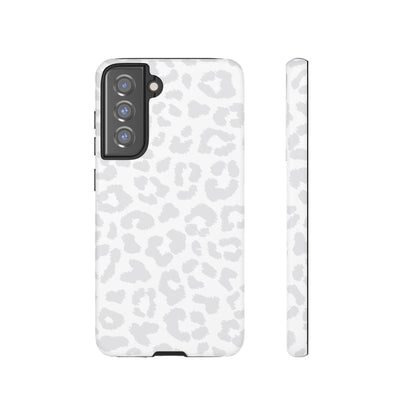 Snow Bunny | White & Gray Leopard Print Case