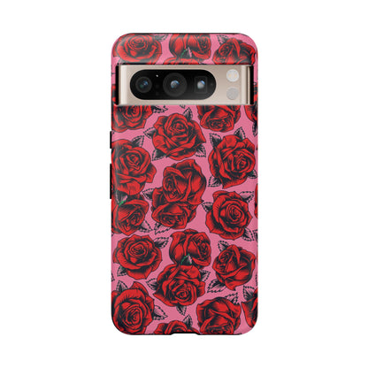 Love Story | Red & Pink Pop Art Rose Floral Case