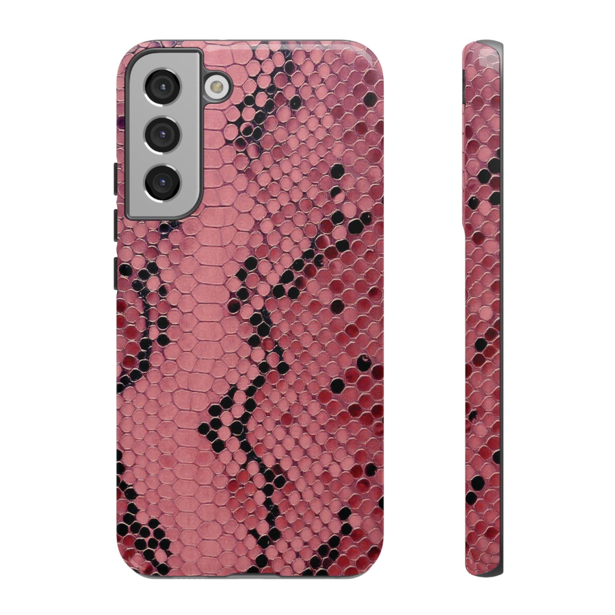 Funda para Samsung con estampado de serpiente y pitón rosa