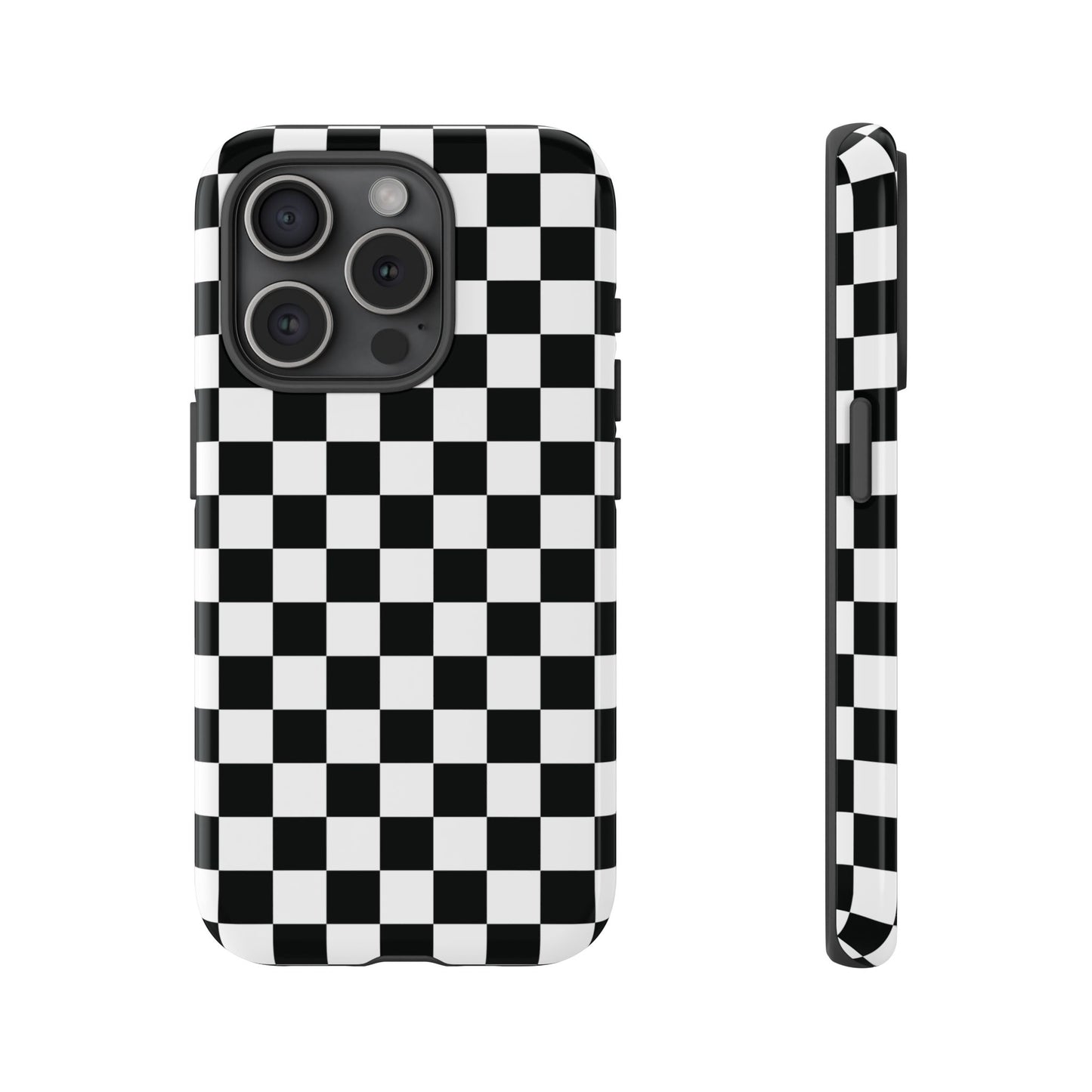 Funda para iPhone con diseño de cuadros en blanco y negro de Skater Girl