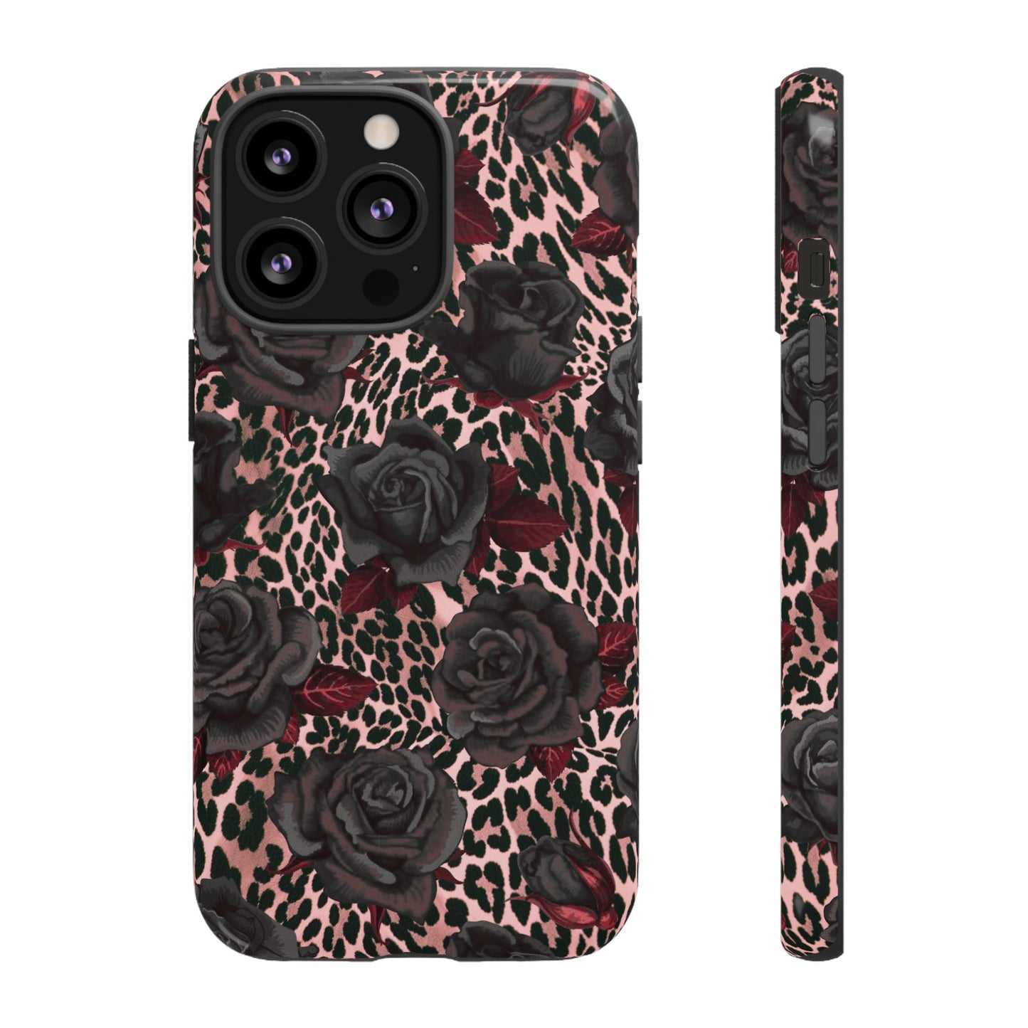 Midnight Rose | Pink Leopard Floral Case