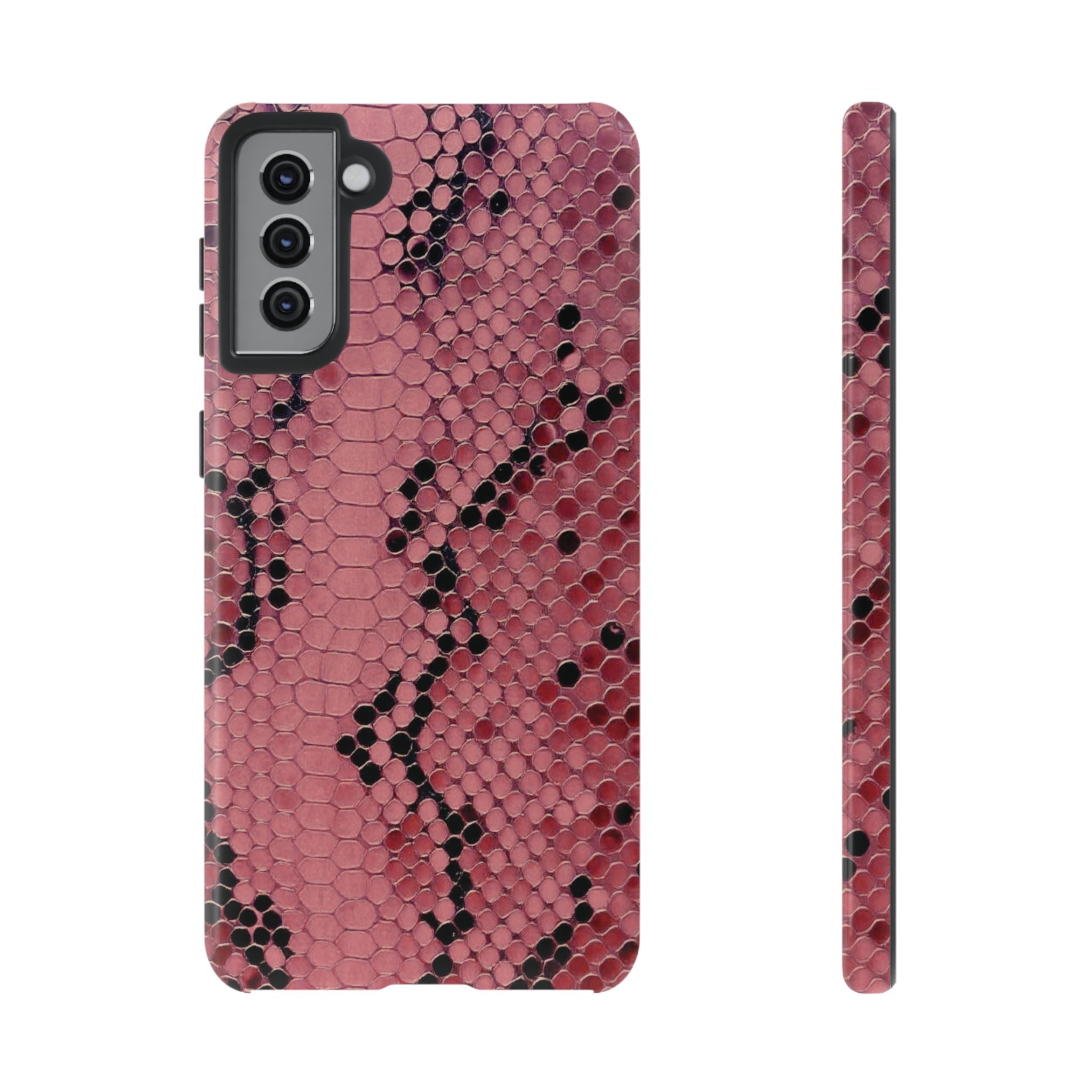 Funda para Samsung con estampado de serpiente y pitón rosa
