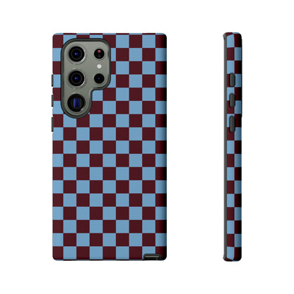 Checked Out | Blue & Brown Checkerboard Case