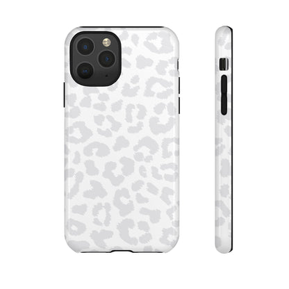 Snow Bunny | White & Gray Leopard Print Case