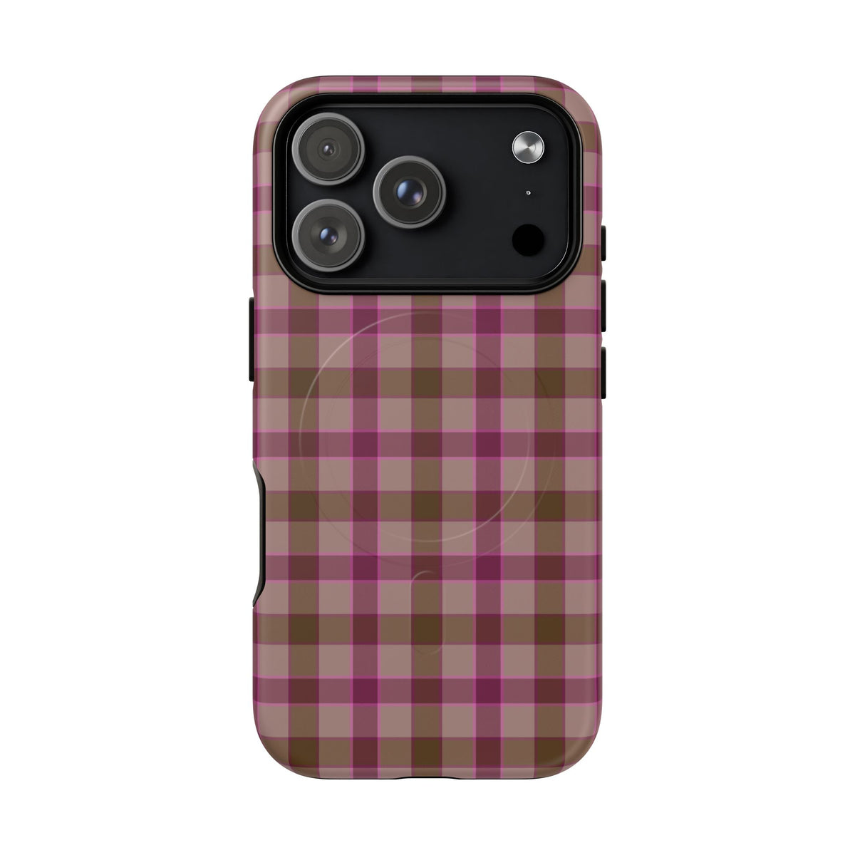 Mulberry Plaid | Pink & Brown Plaid MagSafe Case