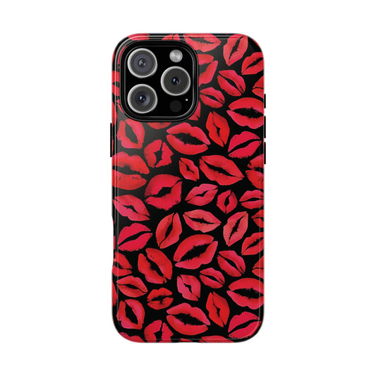 Coque iPhone à lèvres rouges | Embrasse et dis-moi