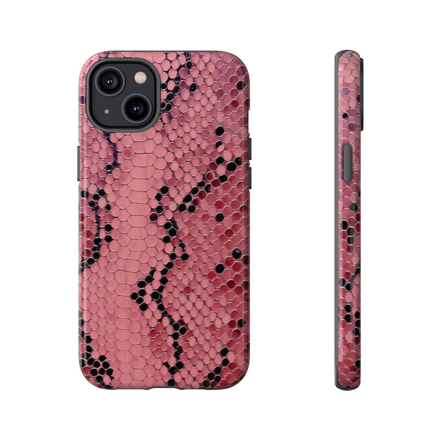 Funda para iPhone con estampado de serpiente y pitón rosa