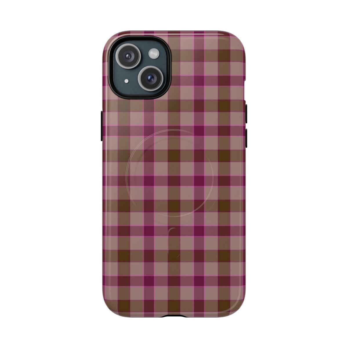 Mulberry Plaid | Pink & Brown Plaid MagSafe Case
