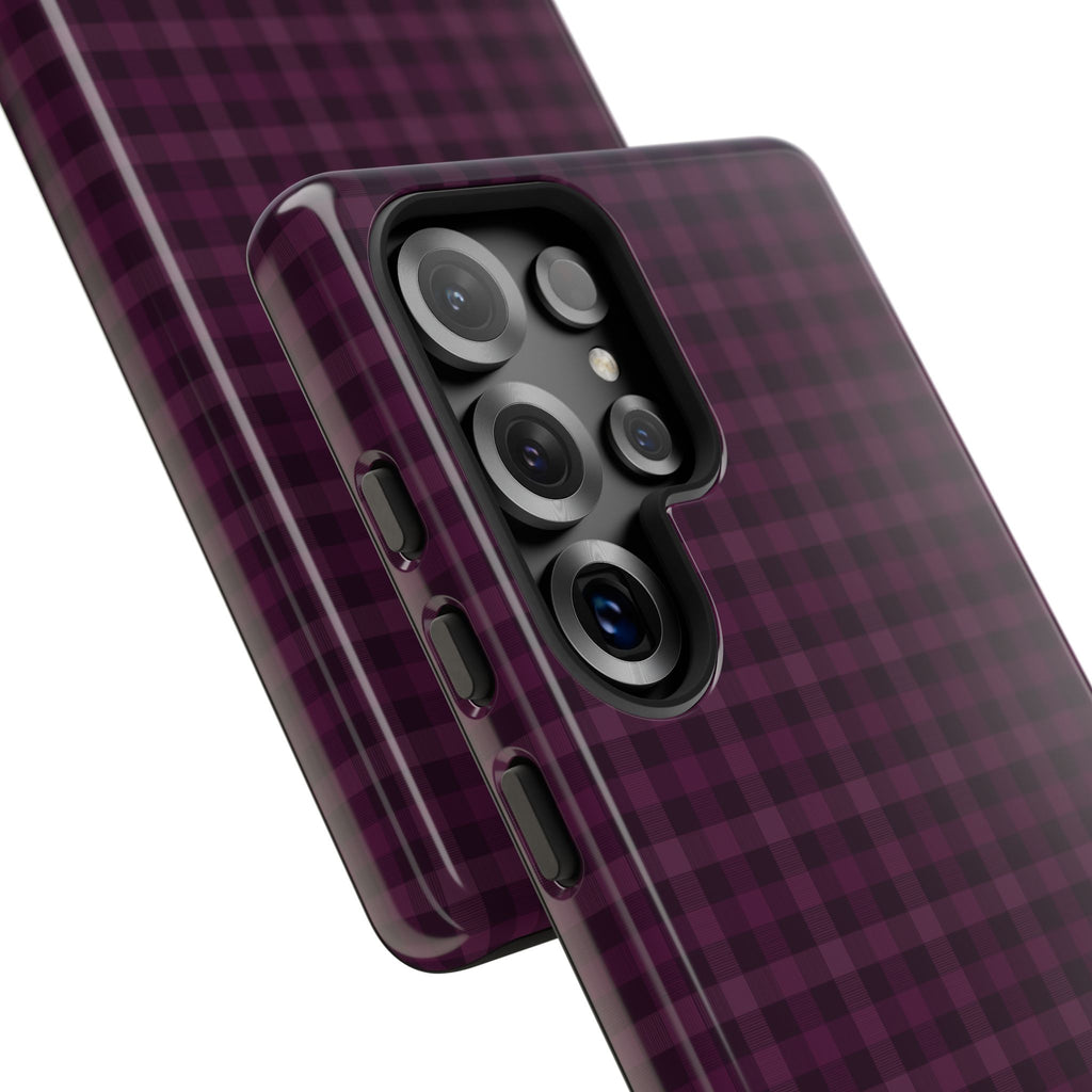 Plum Crush | Purple Plaid Galaxy Case