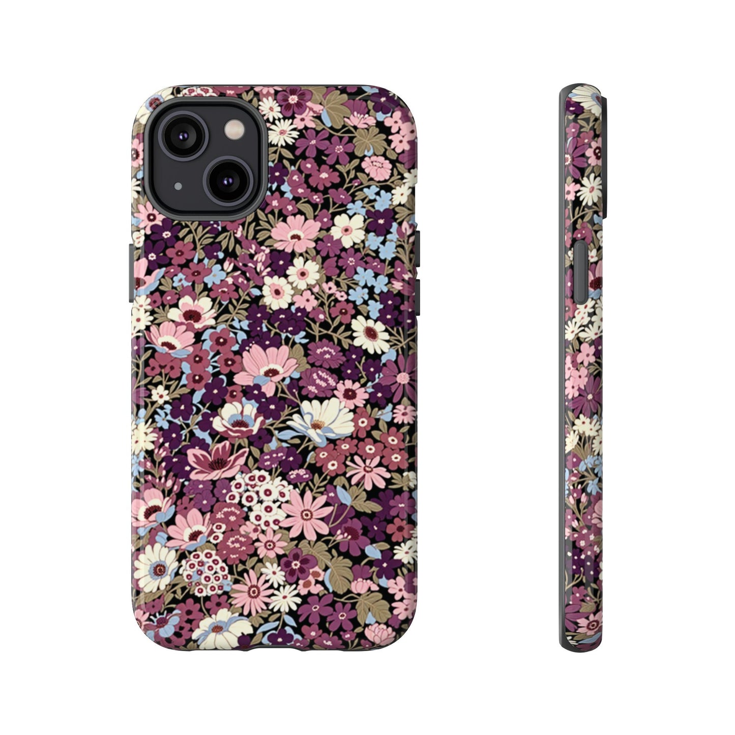 Coque iPhone à motif de prunes sucrées | Fleurs violettes