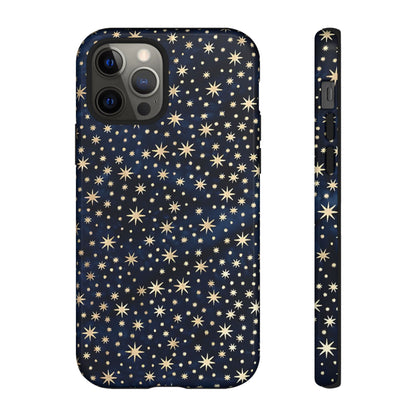 Estuche resistente para iPhone con cielo nocturno y estrellas azules