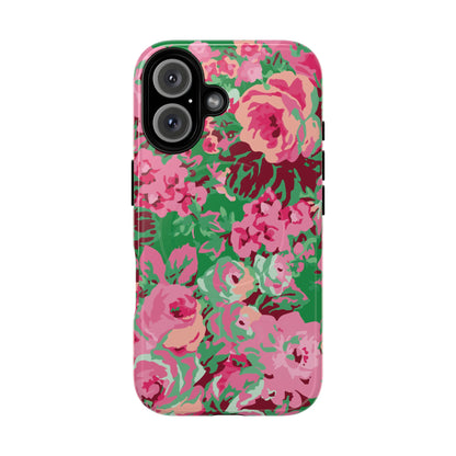 Everything's Rosy | Green & Pink Floral MagSafe Case