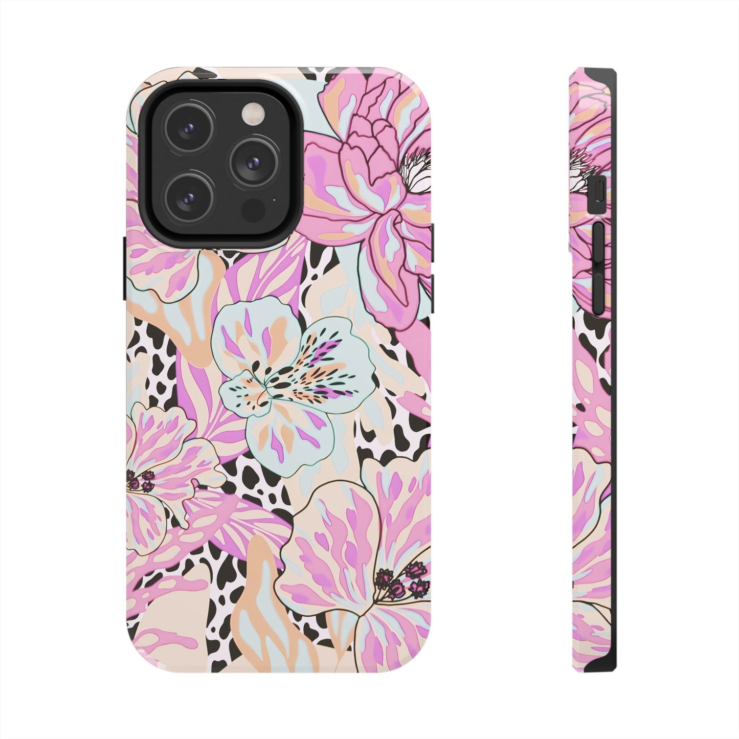 Leopard Lilies | Pastel Floral iPhone Case