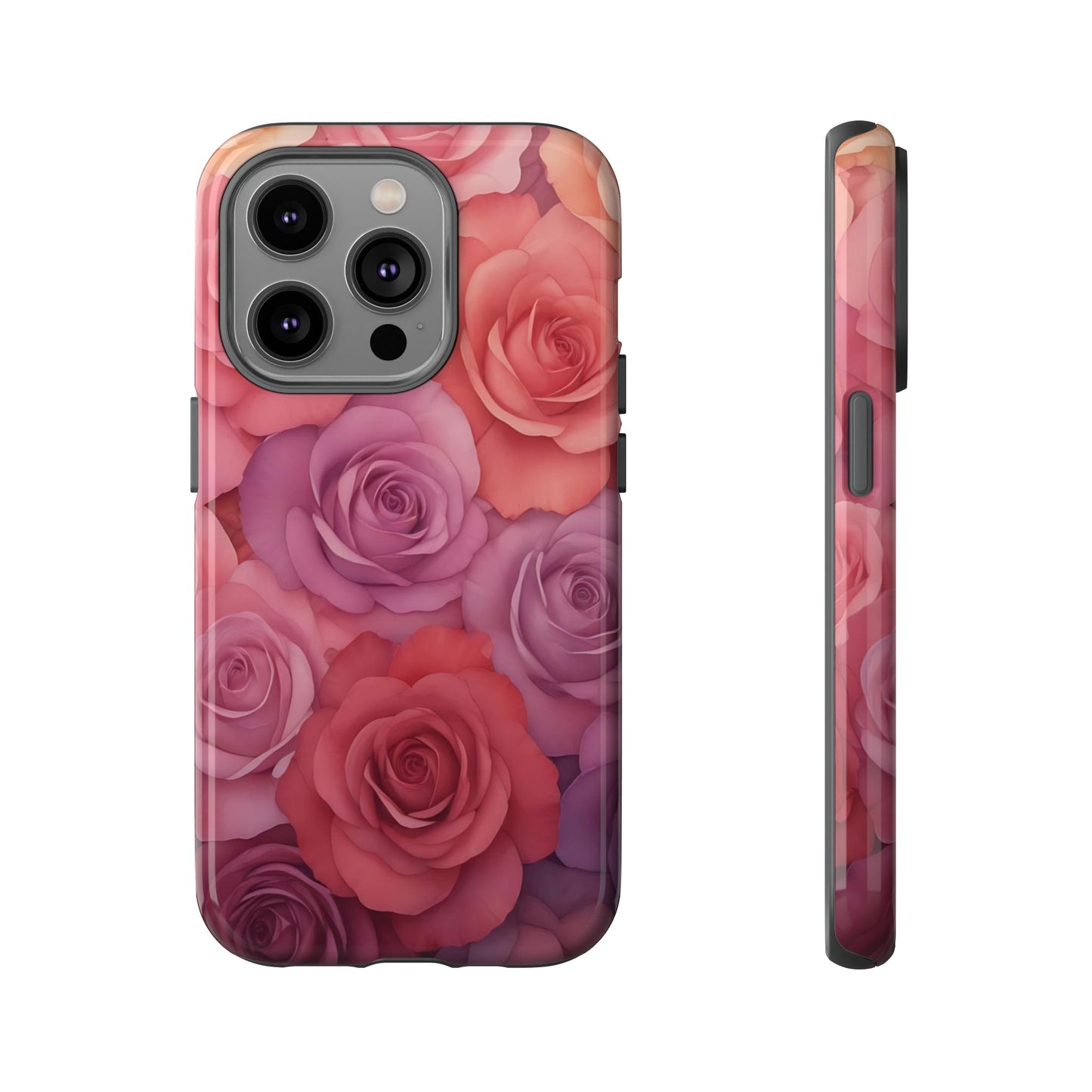 Coque iPhone à motif floral | Roses dégradées